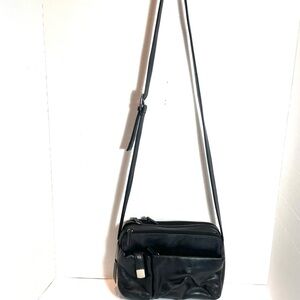 Women’s Black Genuine Leather Crossbody Bag Vacation Travel Ready Casual Cruise